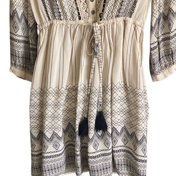 NWOT Anthropologie Floreat Pierre V Neck Crochet Tassels Dress Boho size 2 XS - Picture 4 of 9
